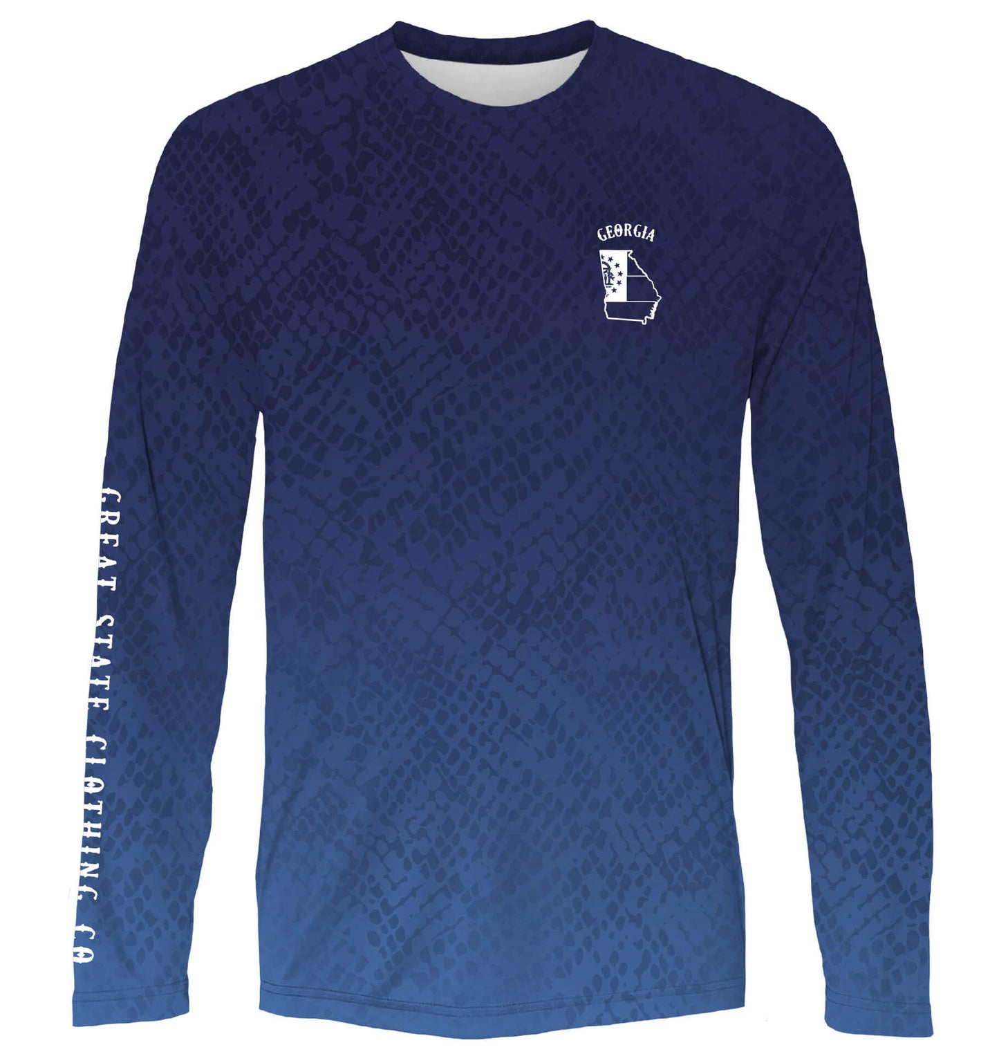 Front view featuring the state of Georgia on the left chest.