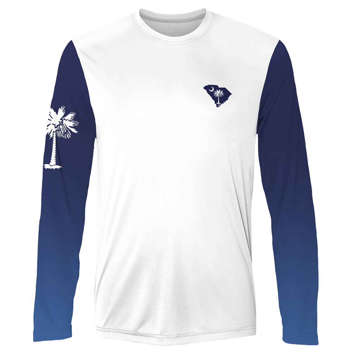 Front view with the state of South Carolina on the left chest.