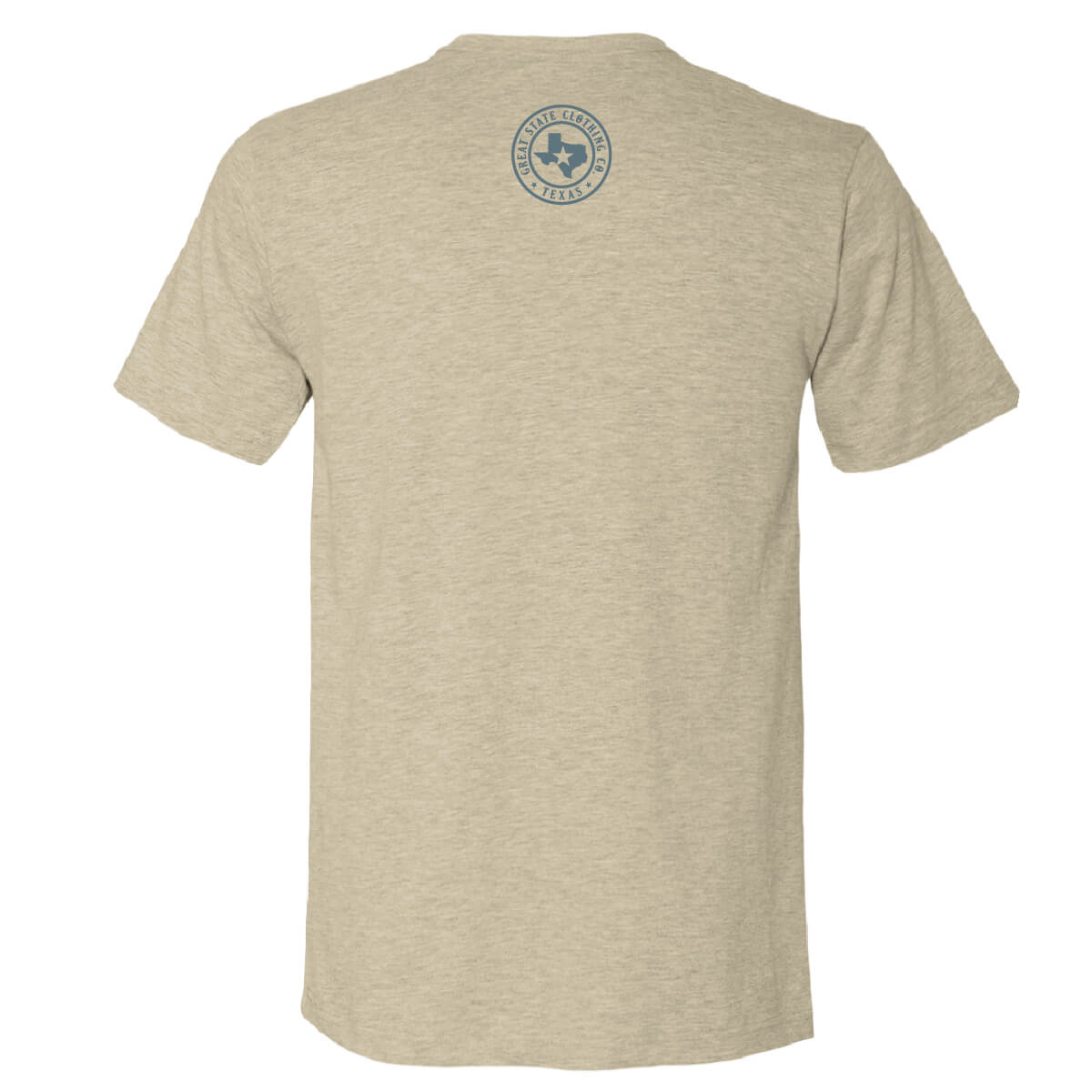 Back view with the Great State logo on the center back.