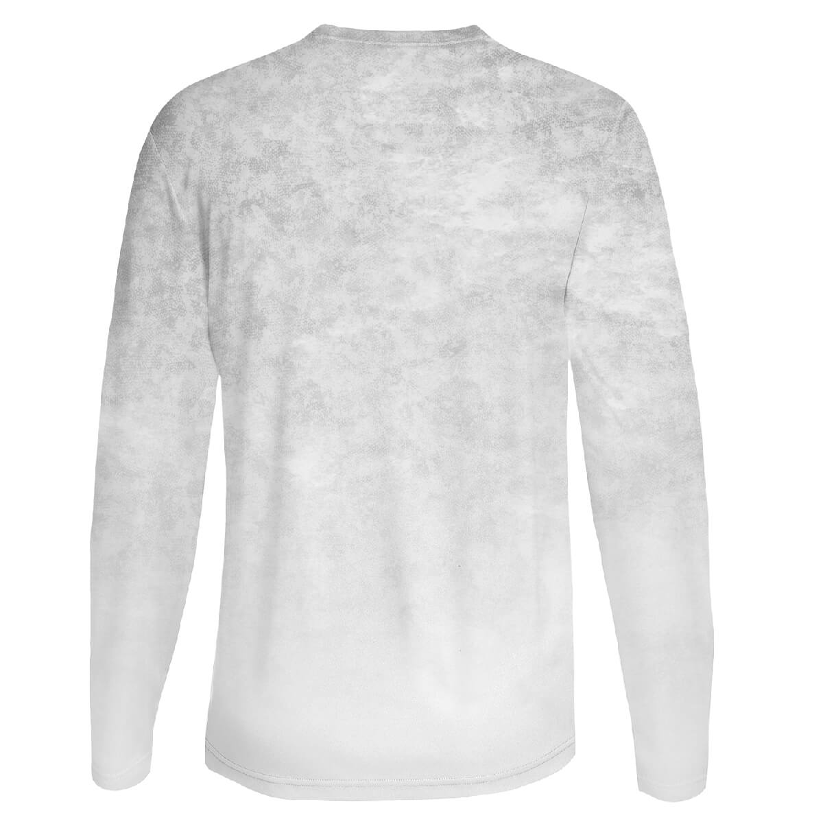 Back view featuring the gray to white gradient.