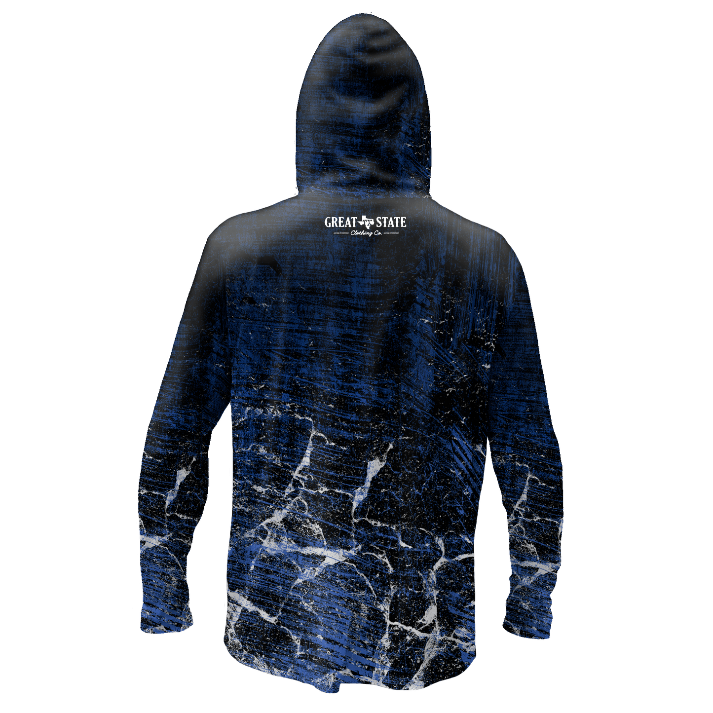 Back view with the same ocean pattern.