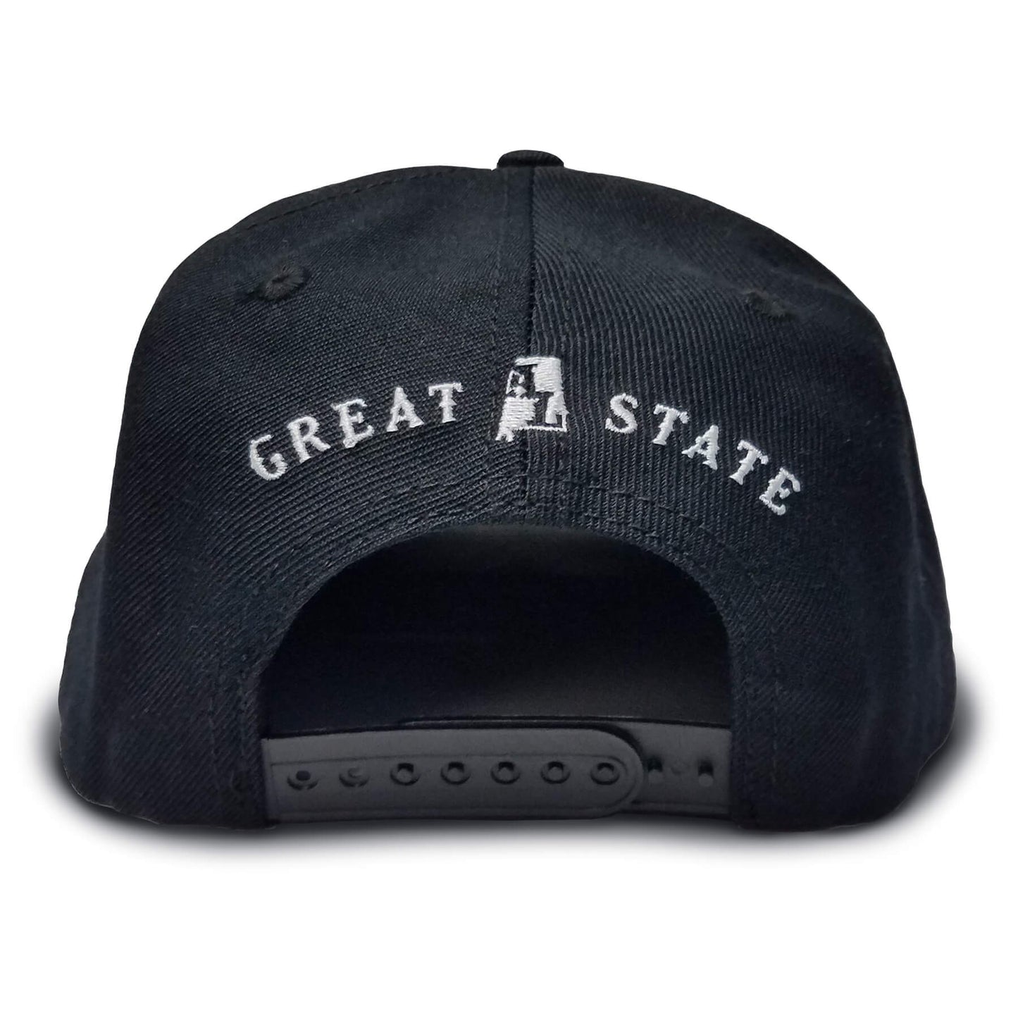 Back view featuring text 'GREAT STATE' over the snapback.