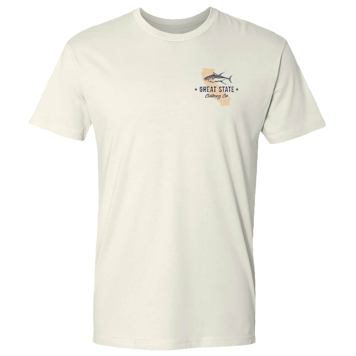 Front view with the Great State logo on the left chest.
