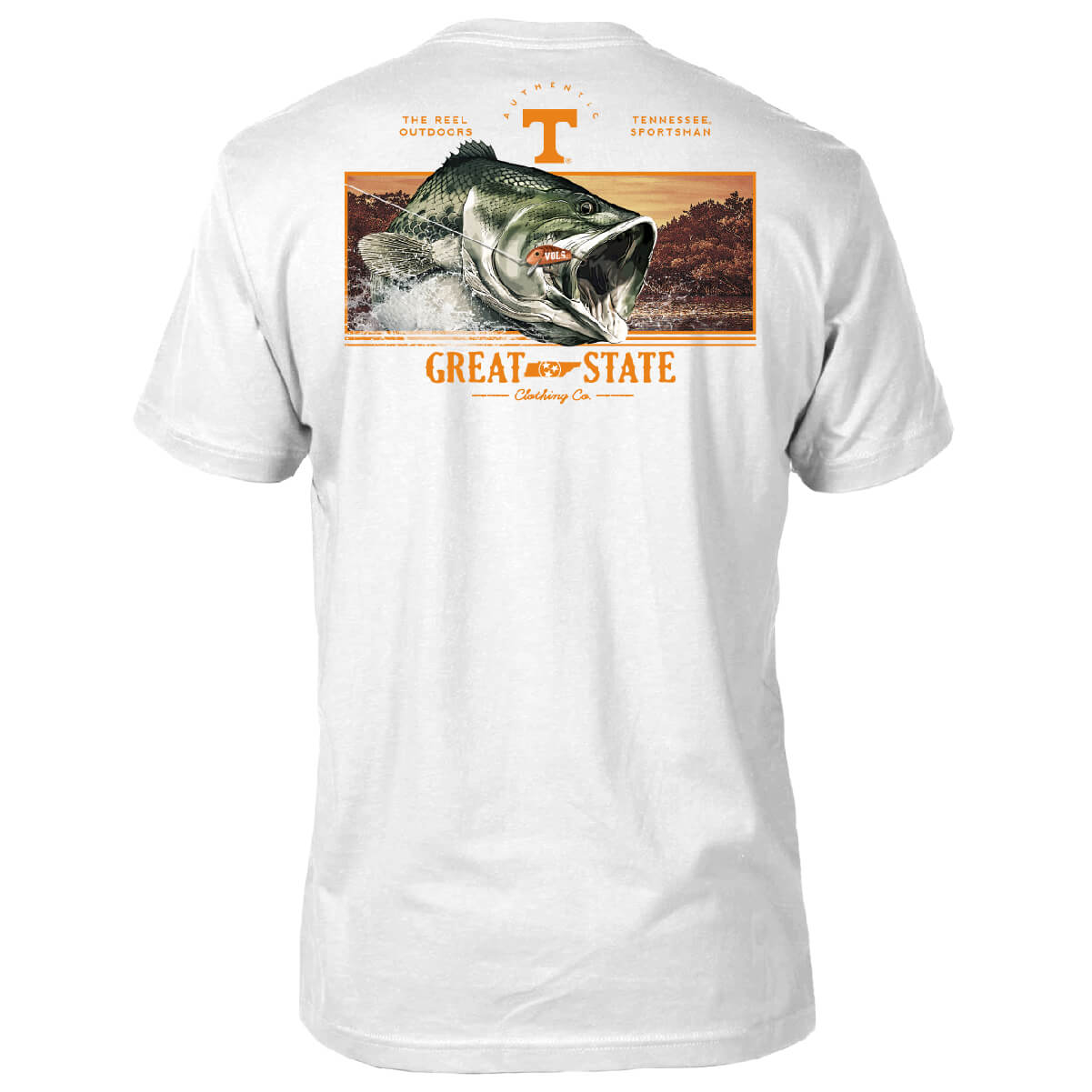  NCAA - Bass Fishing T Shirt - Multiple Universities Available  - up to 2X and 3X - Officially Licensed Apparel (Tennessee Volunteers,  Small) : Sports & Outdoors