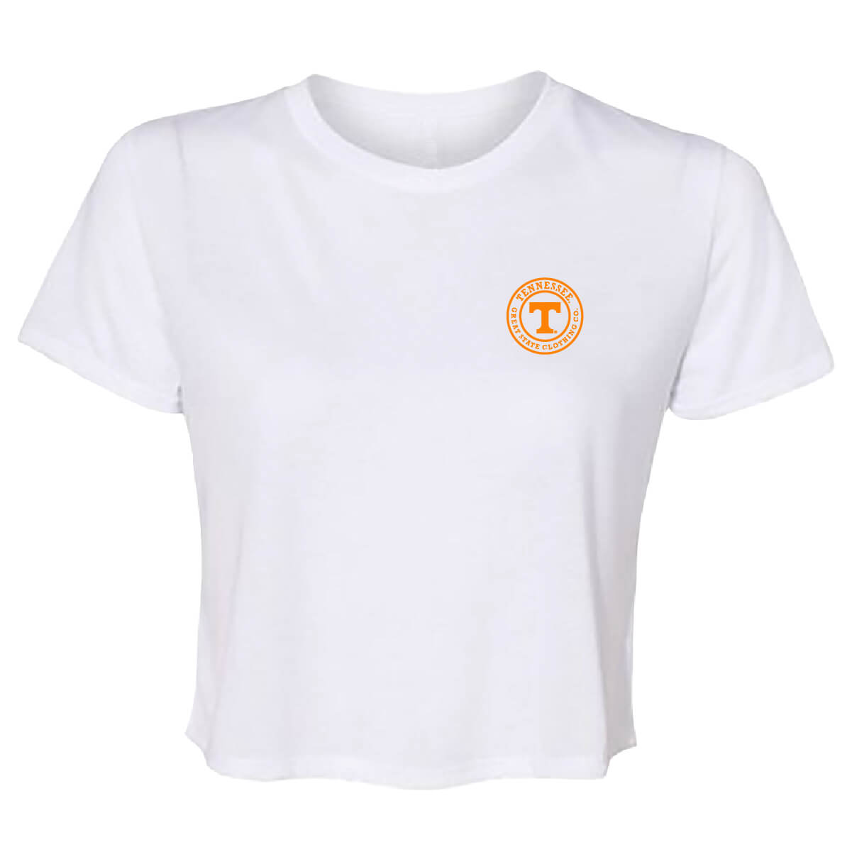 Front view with the Great State logo on left chest.