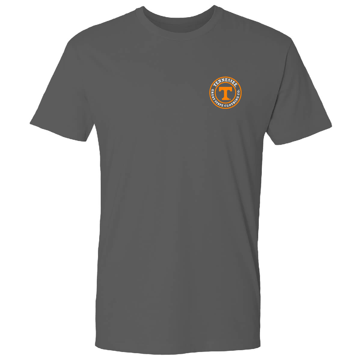 Front view with the Great State logo on the left chest.