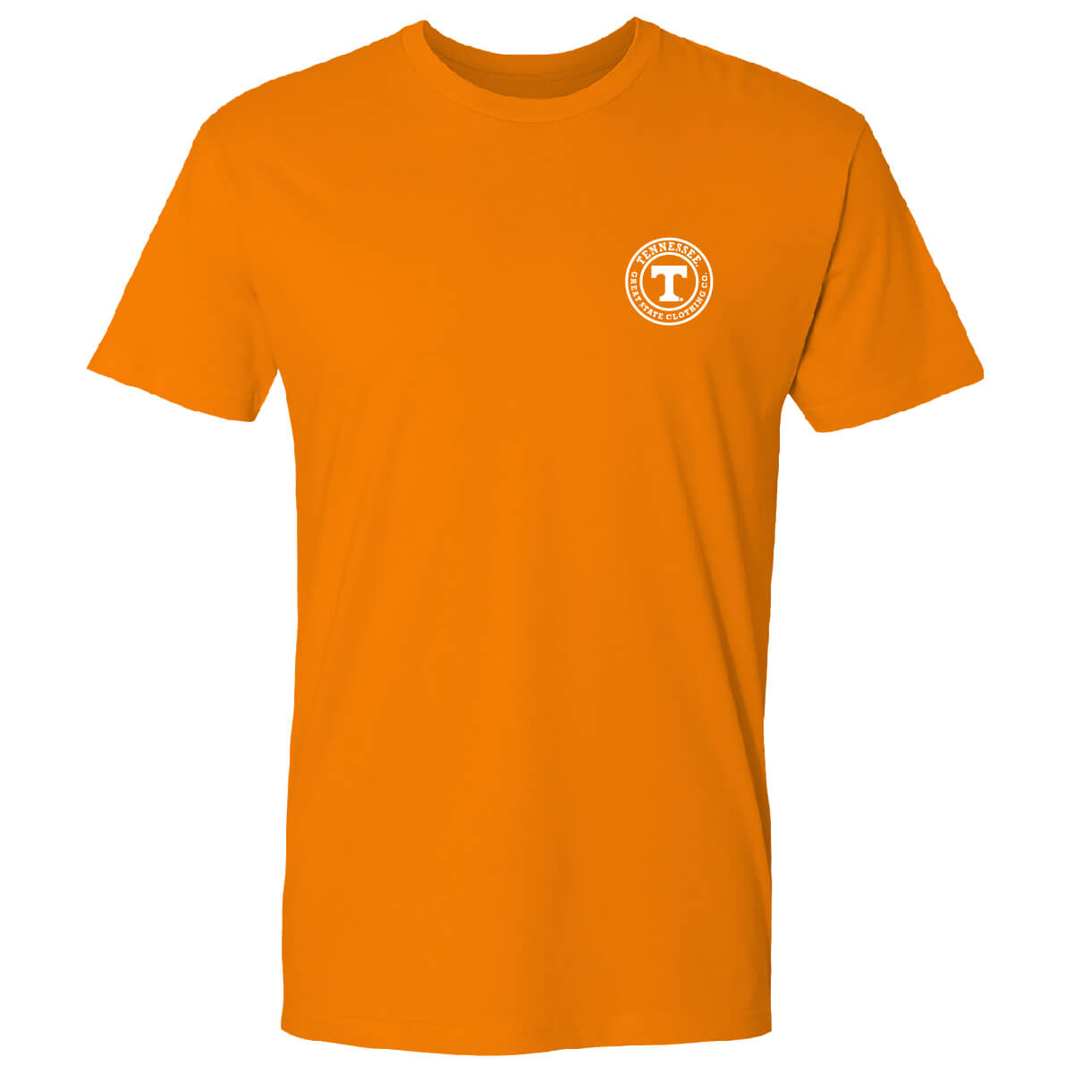 Front view with the Great State logo on the left chest.