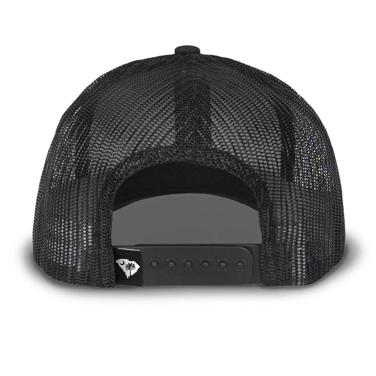 Back view featuring a black mesh backing and snapback.