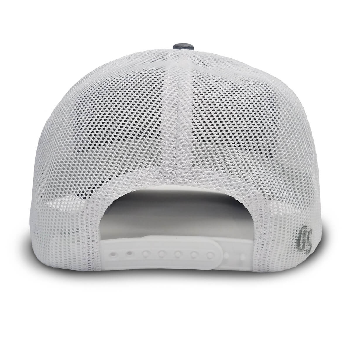 Back view featuring a white mesh backing and snapback.