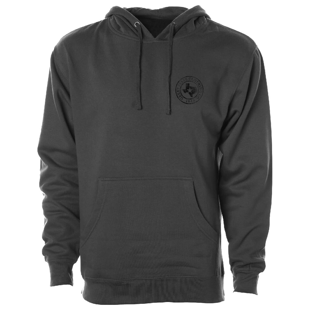 Front view with the Great State logo on the left chest.