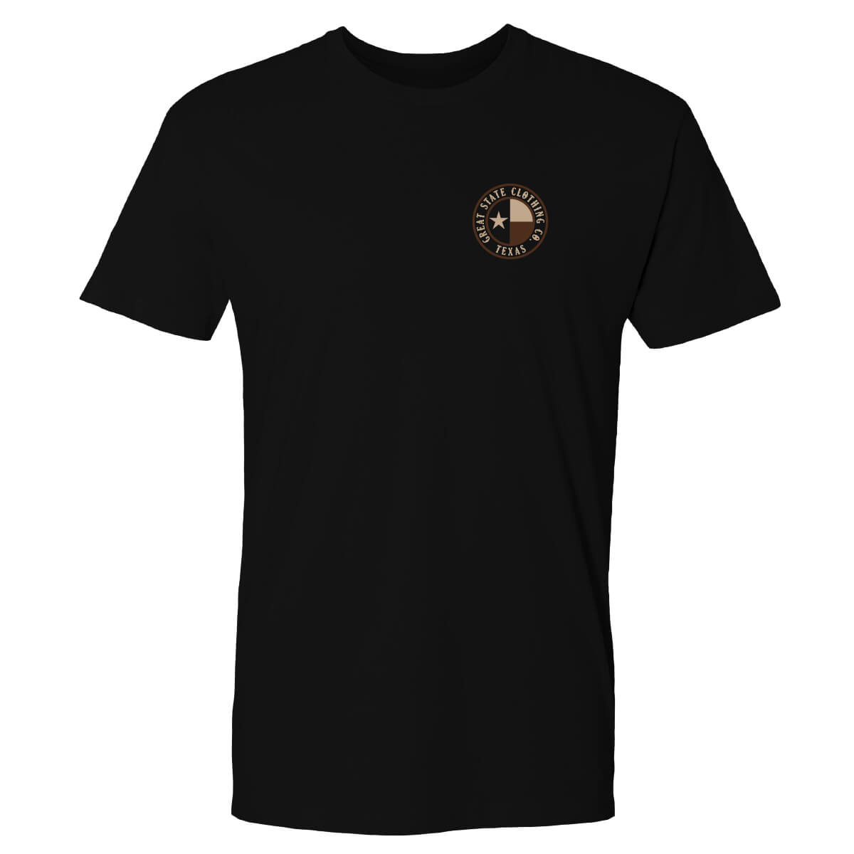 Front view with the Great State Clothing logo on the left chest.