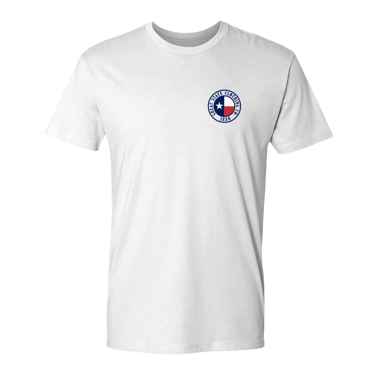 Front view with Great State Clothing logo on left chest.