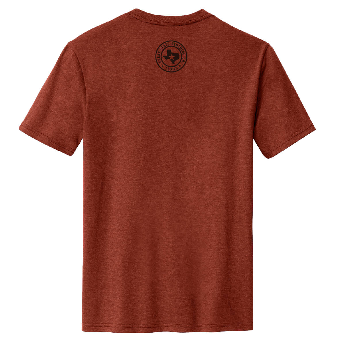 Back view with the Great State logo on the upper back.