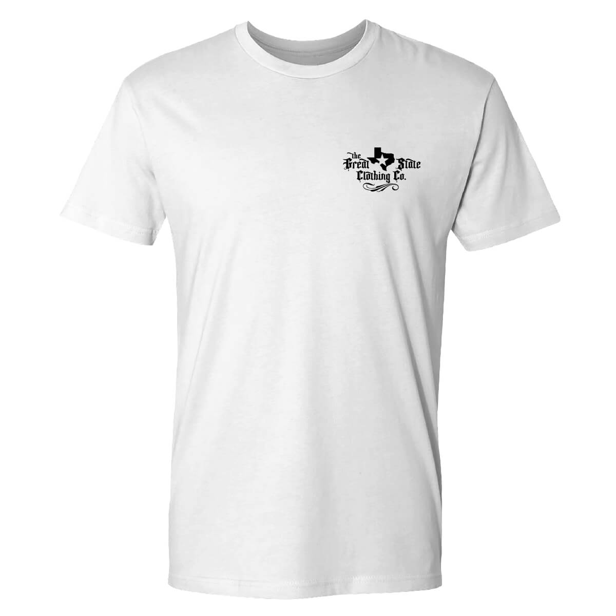 Front view featuring the Great State logo on the left chest.