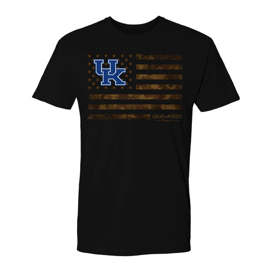 Kentucky Wildcats US Camo Flag Color T-Shirt