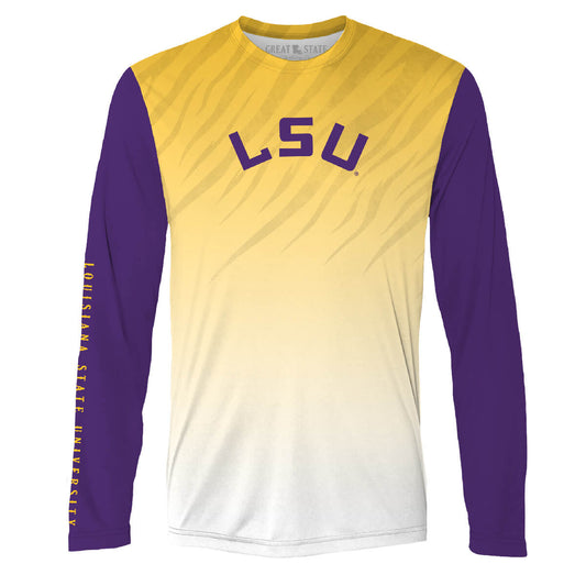 LSU Tigers Tiger Stripe Block Performance Tee