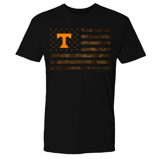 Tennessee Volunteers US Camo Flag Color T-Shirt