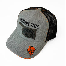 Load image into Gallery viewer, Oklahoma State Cowboys Gray State Shape Hat
