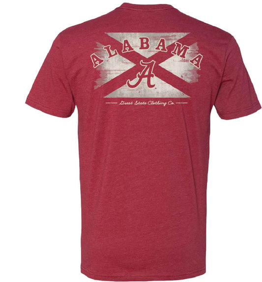 Alabama Crimson Tide Washed Flag T-Shirt - Back