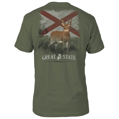 Alabama Flag Deer T-Shirt - Back