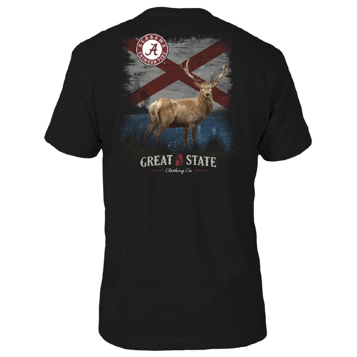 Alabama Crimson Tide Deer Flag T-Shirt - Back