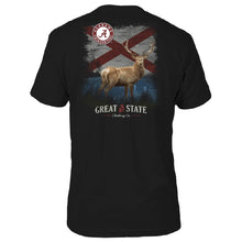 Load image into Gallery viewer, Alabama Crimson Tide Deer Flag T-Shirt - Back
