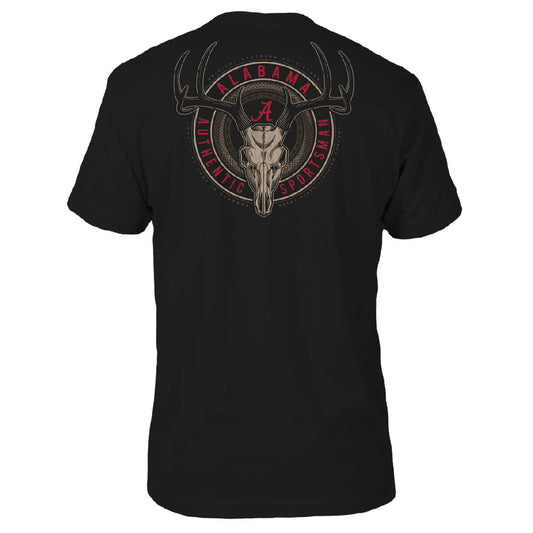 Alabama Crimson Tide Deer Skull Badge T-Shirt - Back