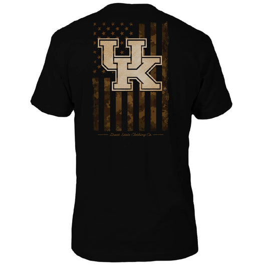 Kentucky Wildcats US Camo Flag T-Shirt - Back