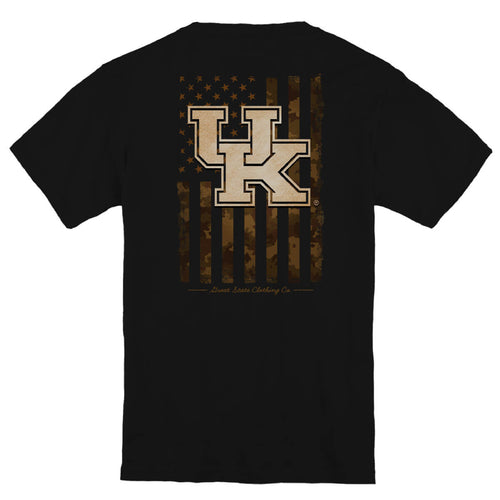Kentucky Wildcats US Camo Flag Youth T-Shirt - Back
