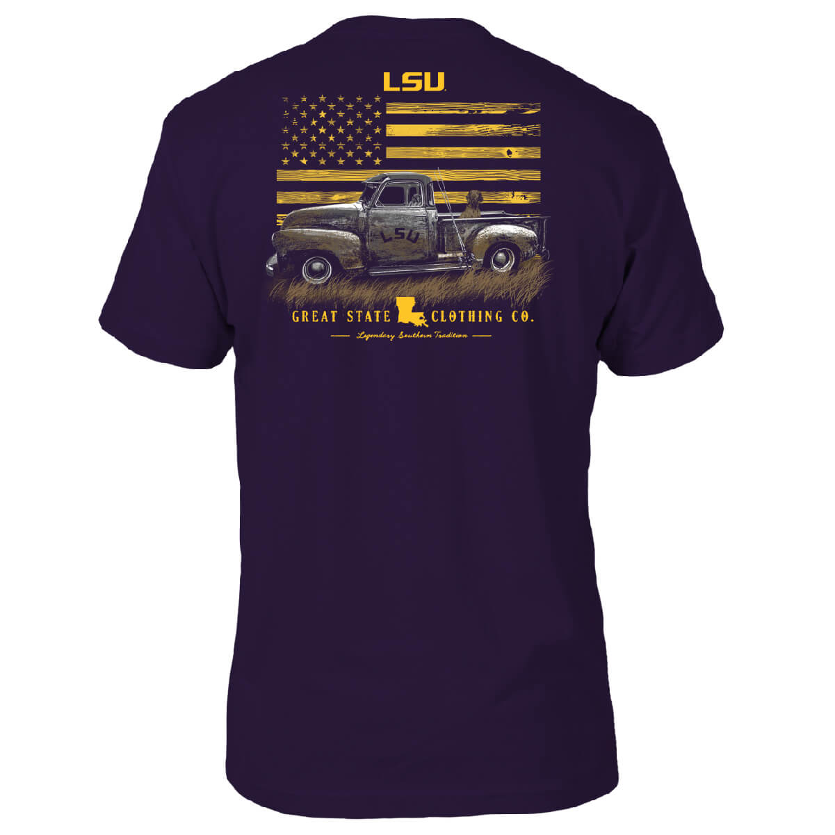 LSU Tigers Vintage Truck T-Shirt - Back