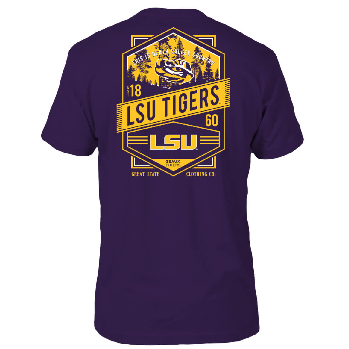 LSU Tigers Double Diamond Crest T-Shirt - Back