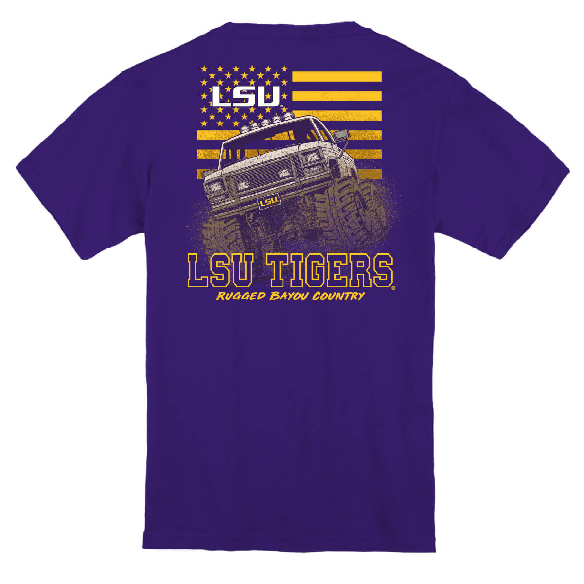 LSU Tigers Truck Country Youth T-Shirt - Back