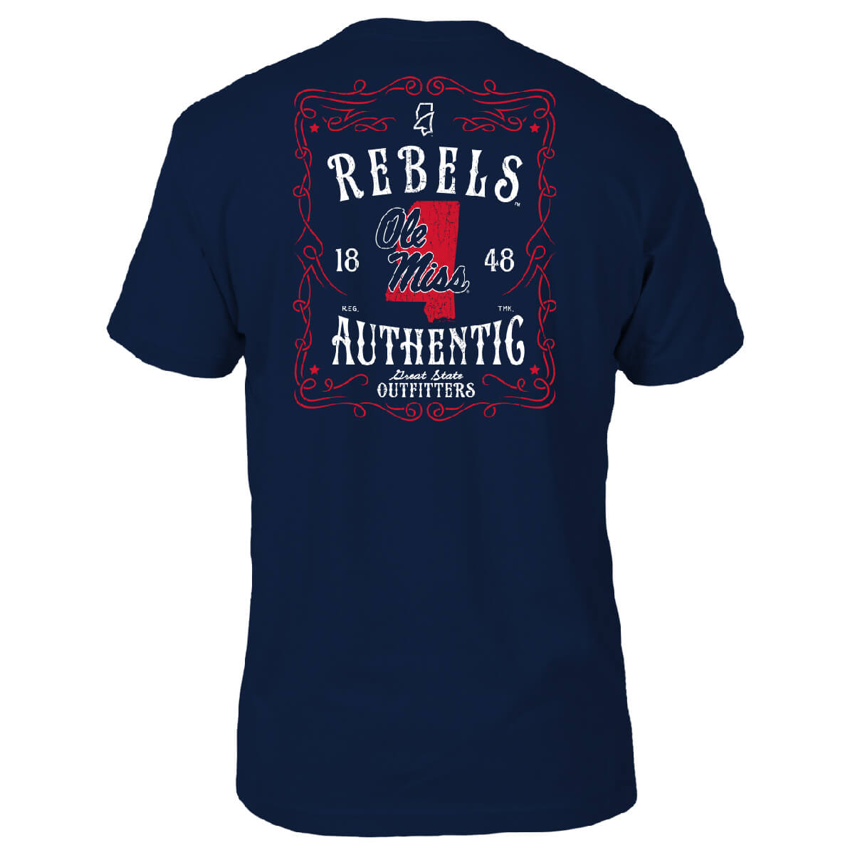 Ole Miss Rebels Vintage Whiskey Label T-Shirt