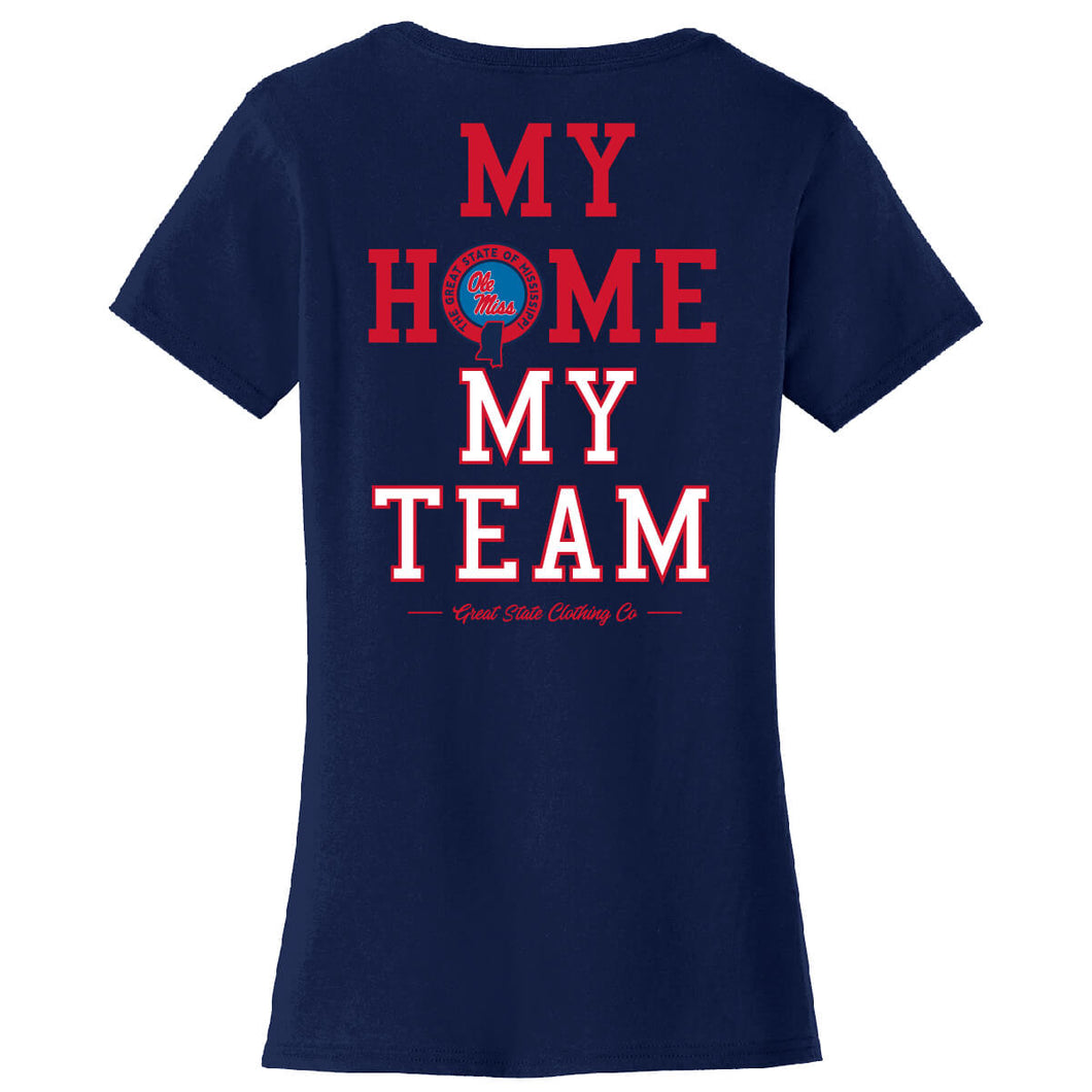 Ole Miss Rebels My Home My Team Womens T-Shirt