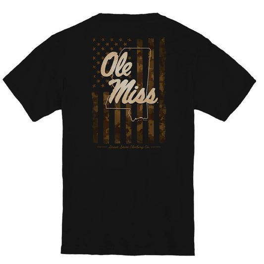 Ole Miss Rebels US Camo Flag T-Shirt