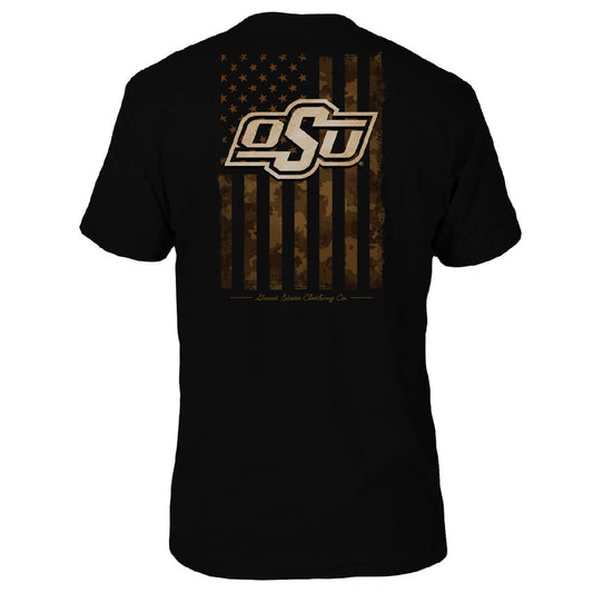 Oklahoma State Cowboys US Camo Flag T-Shirt