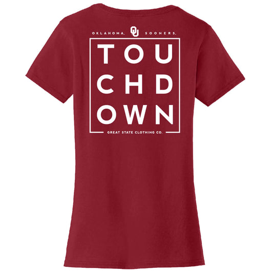 Oklahoma Sooners Touchdown Stack Womens T-Shirt