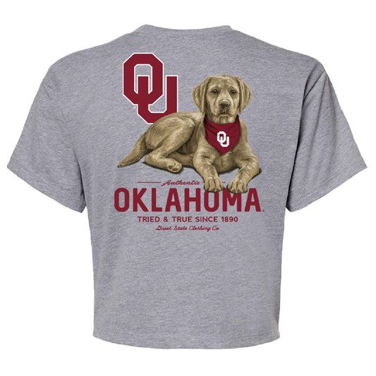 Oklahoma Sooners Tried & True Dog Crop Top