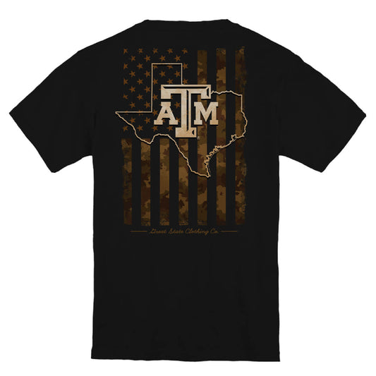 Texas A&M Aggies US Camo Flag Youth T-Shirt