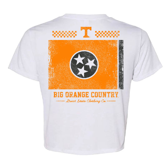 Tennessee Volunteers Washed Flag Womens Crop Top