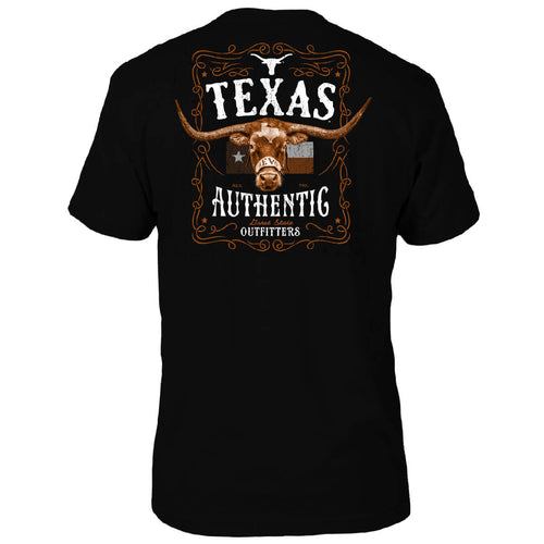 Texas Longhorns Bevo Label T-Shirt - Back