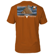 Load image into Gallery viewer, Texas Longhorns Redfish Tail Portrait T-Shirt - Back
