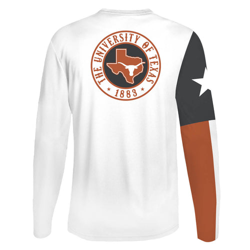 Texas Longhorns Flag Sleeve Performance Tee - Back