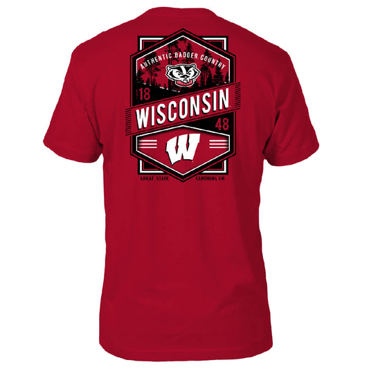 Wisconsin Badgers Double Diamond Crest T-Shirt