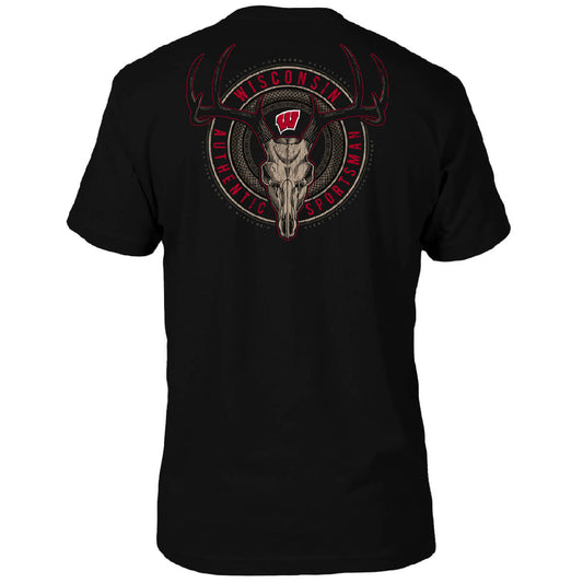 Wisconsin Badgers Deer Skull Badge T-Shirt