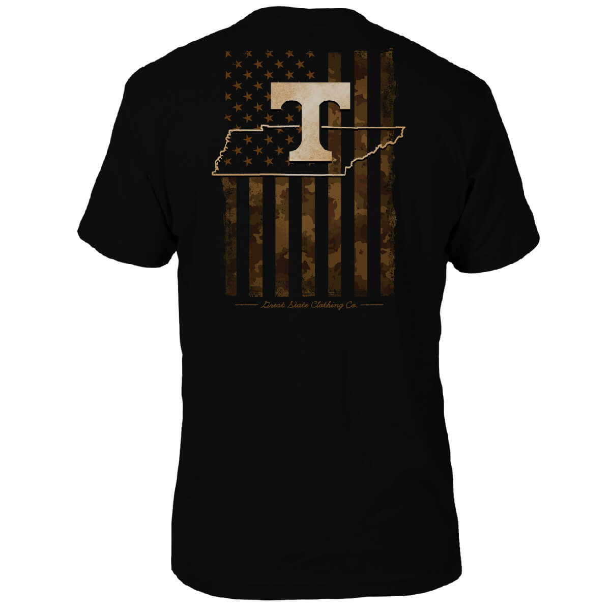 Tennessee Volunteers US Camo Flag T-Shirt