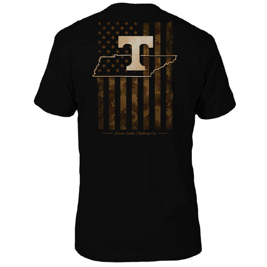 Tennessee Volunteers US Camo Flag T-Shirt