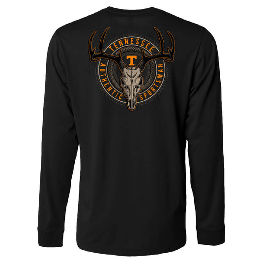 Tennessee Volunteers Deer Skull Badge Long Sleeve T-Shirt - Back