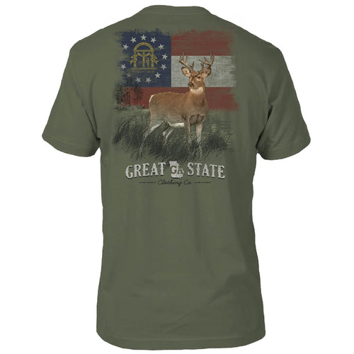 Georgia Flag Deer T-Shirt - Back