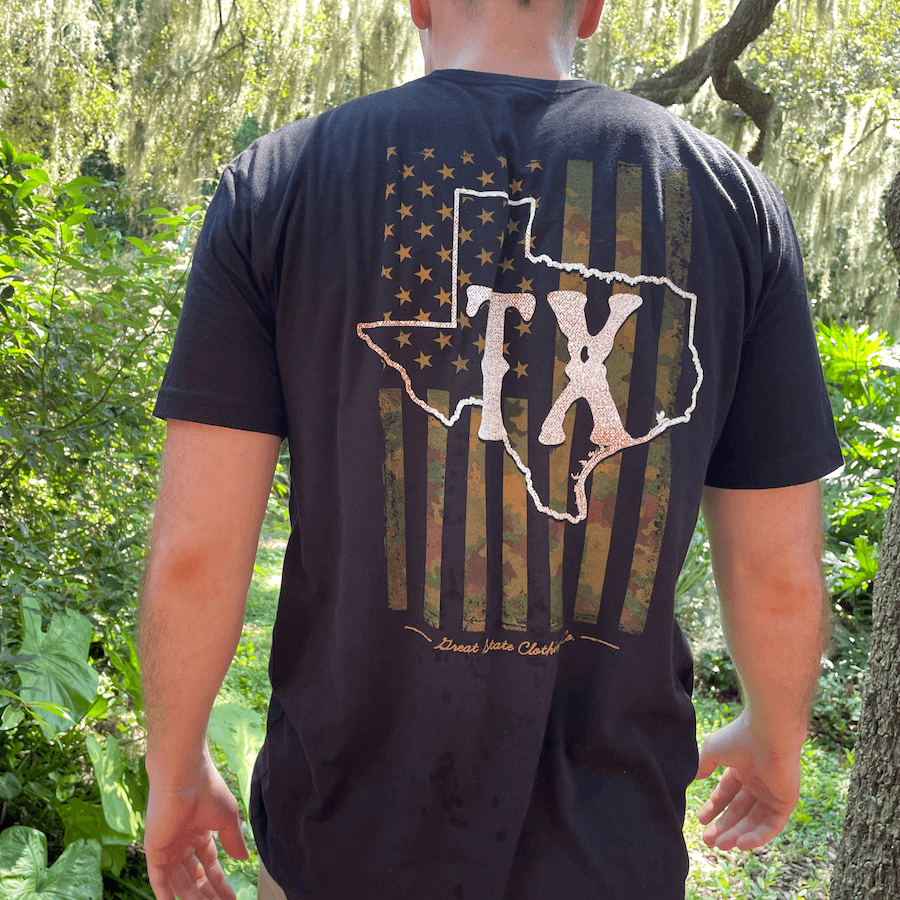 Texas US Camo Flag T-Shirt